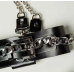 DS Fetish - Набор ошейник+наручники Silver With Chain (F61267)