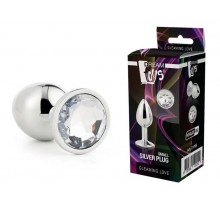 Dream toys - Анальная пробка с камнем GLEAMING LOVE SILVER PLUG SMALL (DT21785)