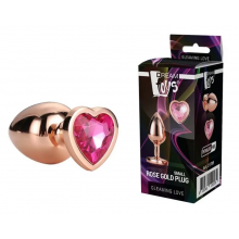 Dream toys - Анальная пробка с сердцем GLEAMING LOVE ROSE GOLD PLUG MEDIUM (DT21790)