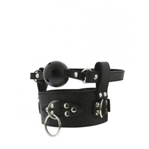 Dream toys - Кляп с ошейником BLAZE BREATHABLE BALL GAG WITH COLLAR (DT21326)