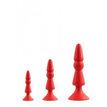 Dream toys - Набор анальных плагов MENZSTUFF 3-PIECE ANAL CONE SET RED (DT21284)
