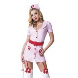 Le Frivole - Костюм медсестры розовый с красным поясом 3 предмета M/L (02211ML)