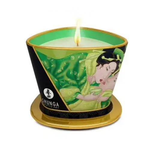 Shunga - Свеча для массажа Зеленый чай MASSAGE CANDLE EXOTIC GREEN TEA 170 мл (T274511)